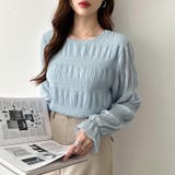 【2026SS新色登場】薄手風コーデが楽しめる シャーリングブラウス シアーブラ… | COCOMOMO | 詳細画像38 