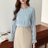 【2026SS新色登場】薄手風コーデが楽しめる シャーリングブラウス シアーブラ… | COCOMOMO | 詳細画像42 