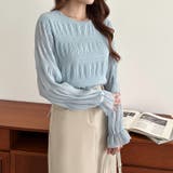 【2026SS新色登場】薄手風コーデが楽しめる シャーリングブラウス シアーブラ… | COCOMOMO | 詳細画像43 