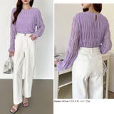 【2026SS新色登場】薄手風コーデが楽しめる シャーリングブラウス シアーブラ… | COCOMOMO | 詳細画像47 