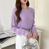 【2026SS新色登場】薄手風コーデが楽しめる シャーリングブラウス シアーブラ… | COCOMOMO | 詳細画像49 