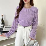 【2026SS新色登場】薄手風コーデが楽しめる シャーリングブラウス シアーブラ… | COCOMOMO | 詳細画像50 