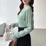 【2026SS新色登場】薄手風コーデが楽しめる シャーリングブラウス シアーブラ… | COCOMOMO | 詳細画像56 