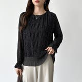 【2026SS新色登場】薄手風コーデが楽しめる シャーリングブラウス シアーブラ… | COCOMOMO | 詳細画像64 