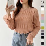 ピンク | 【2026SS新色登場】薄手風コーデが楽しめる シャーリングブラウス シアーブラ… | COCOMOMO