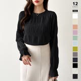 ブラック | 【2026SS新色登場】薄手風コーデが楽しめる シャーリングブラウス シアーブラ… | COCOMOMO