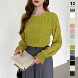 オリーブ | 【2026SS新色登場】薄手風コーデが楽しめる シャーリングブラウス シアーブラ… | COCOMOMO