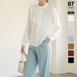 ホワイト | ラッフルブラウス シフォンブラウス ブラウス | COCOMOMO