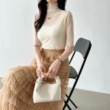 シアートップス 五分袖 フリルハイネック | COCOMOMO | 詳細画像20