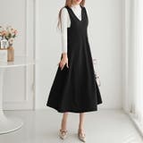 ジャンパースカート vネック ワンピース | COCOMOMO | 詳細画像14 