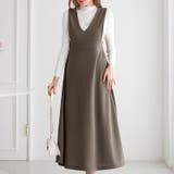 ジャンパースカート vネック ワンピース | COCOMOMO | 詳細画像2 