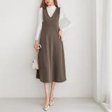 ジャンパースカート vネック ワンピース | COCOMOMO | 詳細画像3 