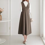 ジャンパースカート vネック ワンピース | COCOMOMO | 詳細画像4 