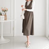 ジャンパースカート vネック ワンピース | COCOMOMO | 詳細画像7 