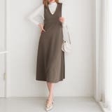 ジャンパースカート vネック ワンピース | COCOMOMO | 詳細画像8 