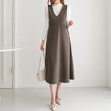 ジャンパースカート vネック ワンピース | COCOMOMO | 詳細画像11 