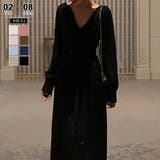 ブラック | カシュクールラメドレス パーティードレス カシュクールワンピース | COCOMOMO