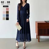 ネイビー | カシュクールラメドレス パーティードレス カシュクールワンピース | COCOMOMO