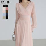 ライトピンク | カシュクールラメドレス パーティードレス カシュクールワンピース | COCOMOMO