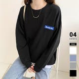 ブラック | ワッフルロンt ロゴトレーナー オーバーサイズ | COCOMOMO