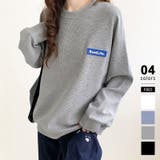 グレー | ワッフルロンt ロゴトレーナー オーバーサイズ | COCOMOMO