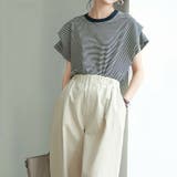 tシャツ レディース タックボーダーtシャツ | COCOMOMO | 詳細画像13 