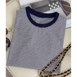 tシャツ レディース タックボーダーtシャツ | COCOMOMO | 詳細画像18 