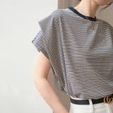 tシャツ レディース タックボーダーtシャツ | COCOMOMO | 詳細画像3 