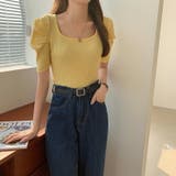 パワショル サマーニット スクエアネック | COCOMOMO | 詳細画像12 