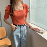 パワショル サマーニット スクエアネック | COCOMOMO | 詳細画像16 