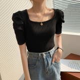 パワショル サマーニット スクエアネック | COCOMOMO | 詳細画像18 