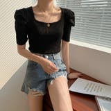 パワショル サマーニット スクエアネック | COCOMOMO | 詳細画像20 