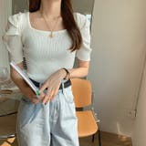 パワショル サマーニット スクエアネック | COCOMOMO | 詳細画像6 