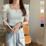 ホワイト | パワショル サマーニット スクエアネック | COCOMOMO