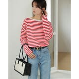 ボーダー カットソー ラウンドヘムtシャツ | COCOMOMO | 詳細画像11 