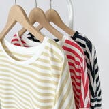 ボーダー カットソー ラウンドヘムtシャツ | COCOMOMO | 詳細画像18 