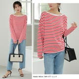 ボーダー カットソー ラウンドヘムtシャツ | COCOMOMO | 詳細画像9 