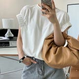 tシャツ コットン100% ギャザーカットソー | COCOMOMO | 詳細画像5