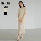 Bアイボリー | シャーリング ワンピース シフォンワンピース | COCOMOMO