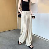 ワイドパンツ ワッシャープリーツ イージーパンツ | COCOMOMO | 詳細画像6 