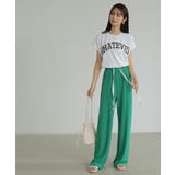 ワイドパンツ エンボス加工 ストレートパンツ | COCOMOMO | 詳細画像10 