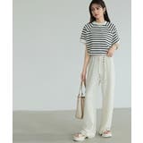 ワイドパンツ エンボス加工 ストレートパンツ | COCOMOMO | 詳細画像17 