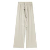 ホワイト | ワイドパンツ エンボス加工 ストレートパンツ | COCOMOMO