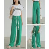 ワイドパンツ エンボス加工 ストレートパンツ | COCOMOMO | 詳細画像6 