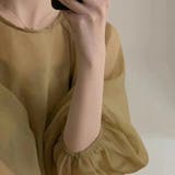 シアーブラウス ボリューム袖 キャミソールセット | COCOMOMO | 詳細画像4