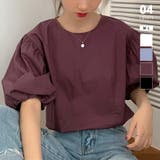 パープル・レッド | パフスリーブ ブラウス バルーンスリーブ | COCOMOMO