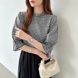 パフスリーブ ブラウス チェック | COCOMOMO | 詳細画像5