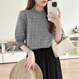 パフスリーブ ブラウス チェック | COCOMOMO | 詳細画像8