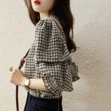 パフスリーブ ブラウス チェック | COCOMOMO | 詳細画像12