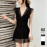 ブラック | ワンピース水着 水着体型カバー ホルターネック | COCOMOMO